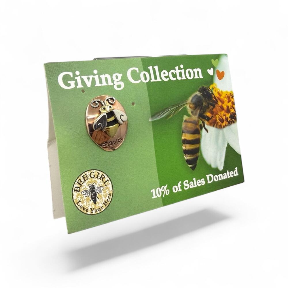 Far Fetched Save the Bees Tie Tack Lapel Pin Artisan Fair Trade NEW